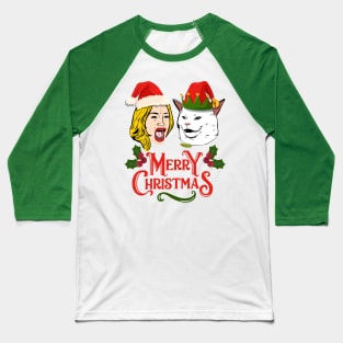 Woman Yelling at a Cat Meme Salad Ugly Christmas Sweater T-Shirt Baseball T-Shirt